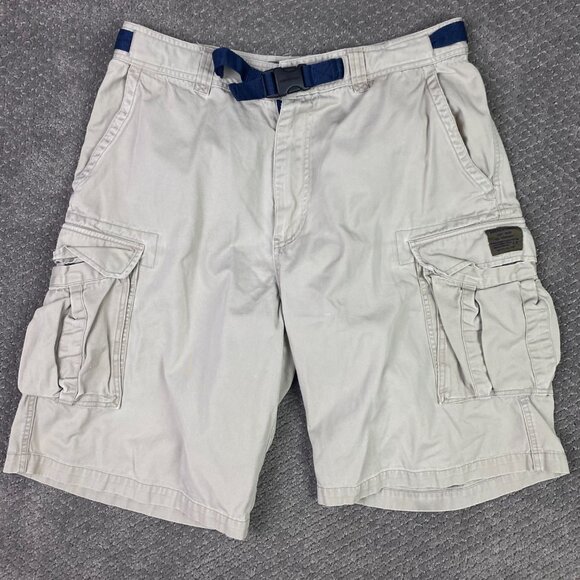Abercrombie & Fitch Shorts Men's Large Beige Cargo Belt Belted Military Gorpcore - Picture 1 of 13